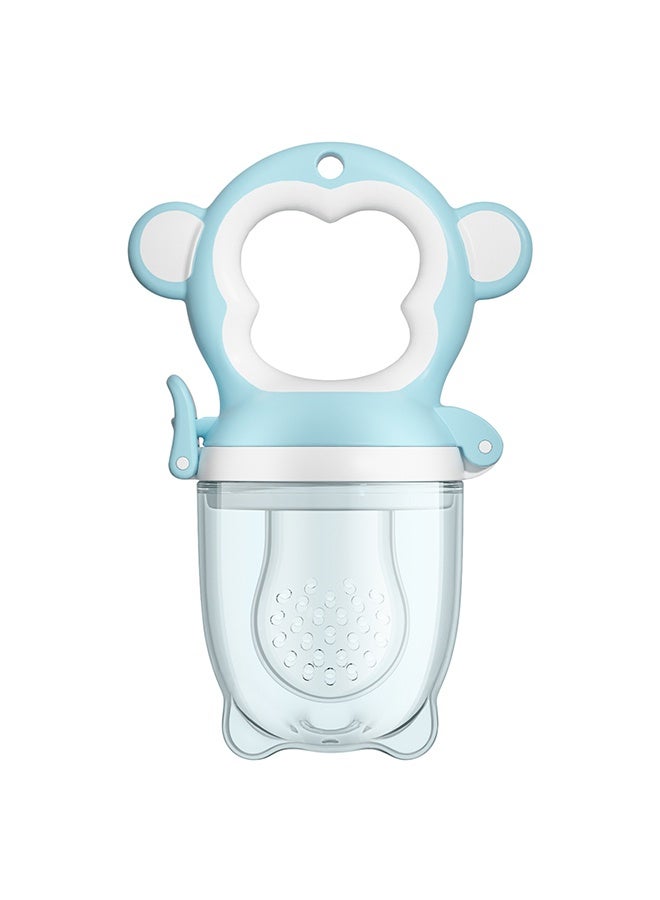 Baby Fruit Food Feeder - Silicone Nibble Tray Combo - Breastmilk Popsicle Mold for Cooling Relief, BPA Free Mesh Feeder for Infant Self Feeding (Monkey Blue Orange + Carrot) - Image 3