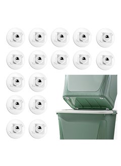 KASTWAVE 16 Pcs Self Adhesive Caster Wheels, Mini Swivel Wheels Stainless Steel Paste Universal Wheel 360 Degree Rotation Sticky Pulley for Bins Bottom Storage Box Furniture Trash  - Image 1