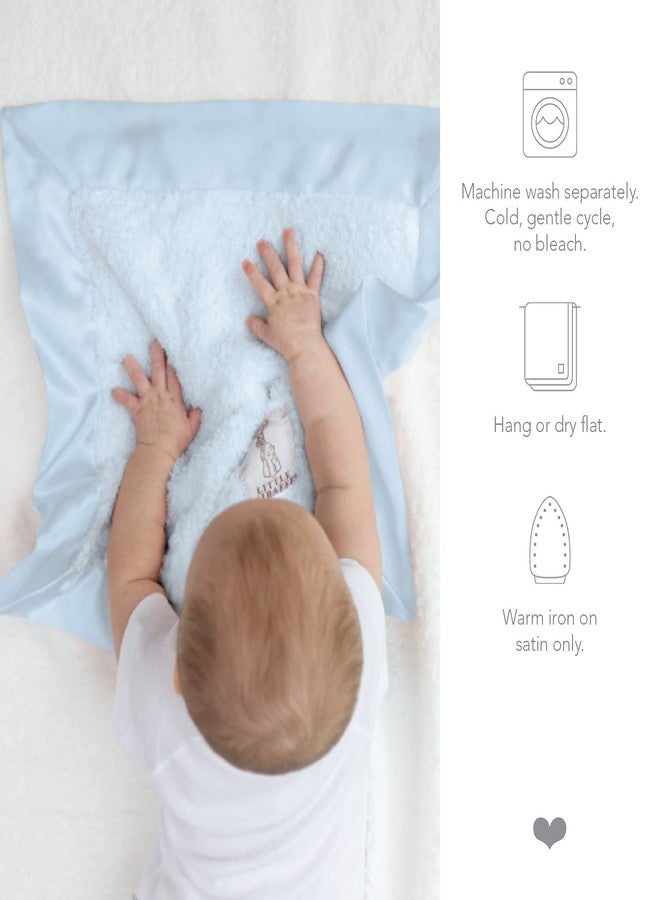 Little Giraffe Baby Blanket - Blanky - Soft Blanket with Satin Trim - Baby Stroller Blanket - Newborn Baby Essentials & Baby Gifts - 17 x 17 - Cornflower - Image 2