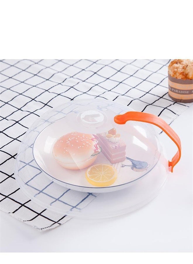 HOMESTAR Microwave Splatter Cover, Clear Microwave Splash Guard Cooker Lid with Handle, Safe Plastic Microwave Plate Cover for Food Splatter, Orange - Image 5