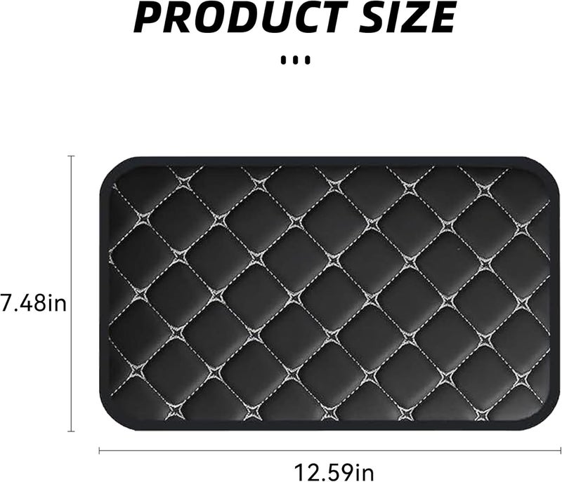 Couslcd Car Center Console Cushion Pad, Universal PU Leather Waterproof Car Armrest Protection Cover, Comfortable Universal Car Interior Decor Accessories for SUV, Sedan, Truck (Black/Gray) - Image 2