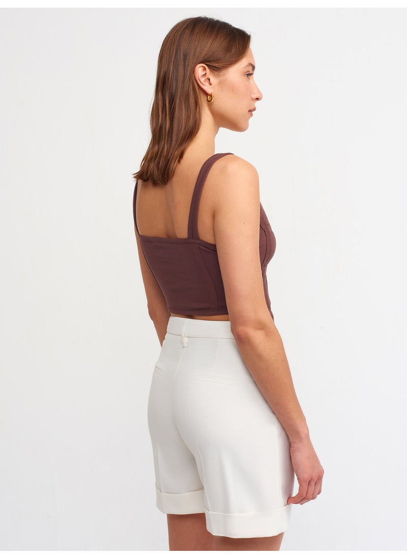 Dilvin 3791 Corset Top-Dark Brown  - Image 2