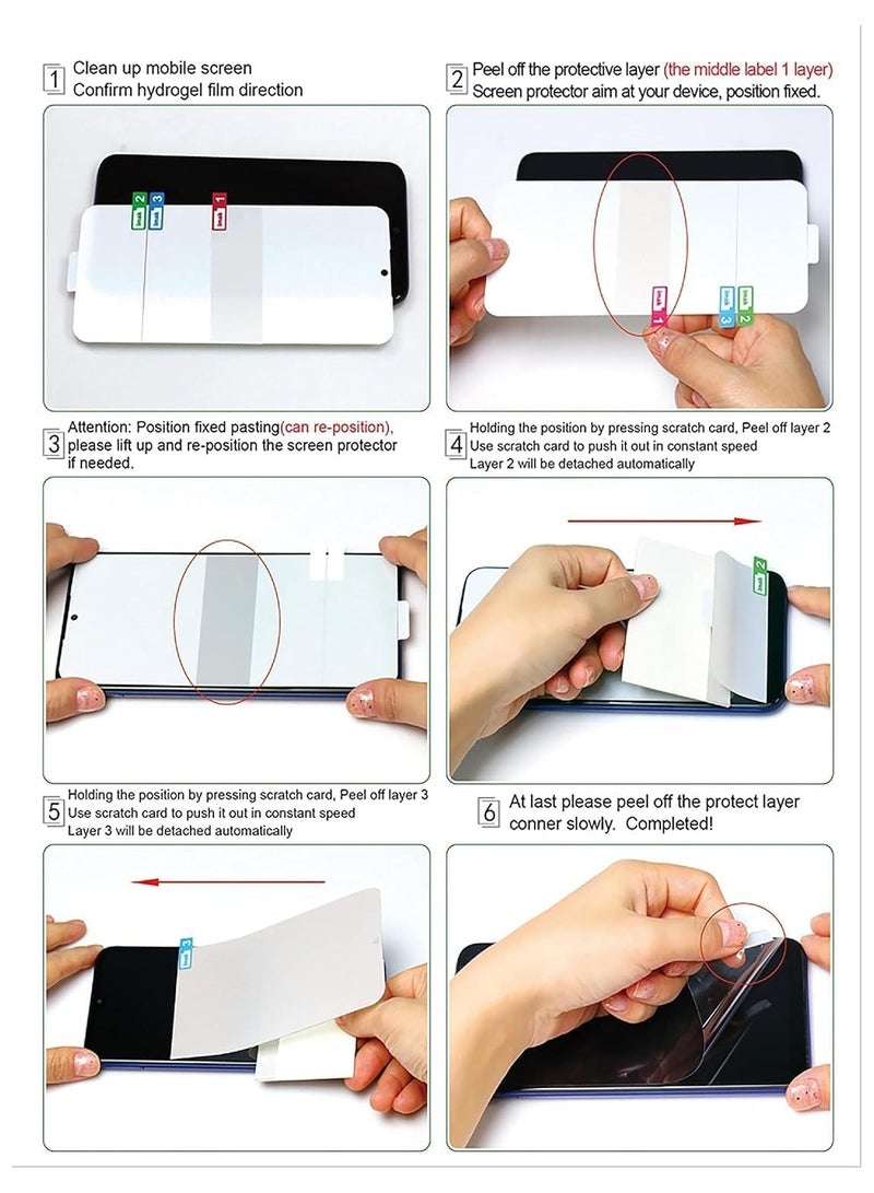 Compatible with OPPO Reno 11 Pro Screen Protector, 2 Pack TPU Flexible Screen Protector and 2 Pack Tempered Glass Camera Lens Protector, HD, Anti Scratch No Bubbles - Image 4