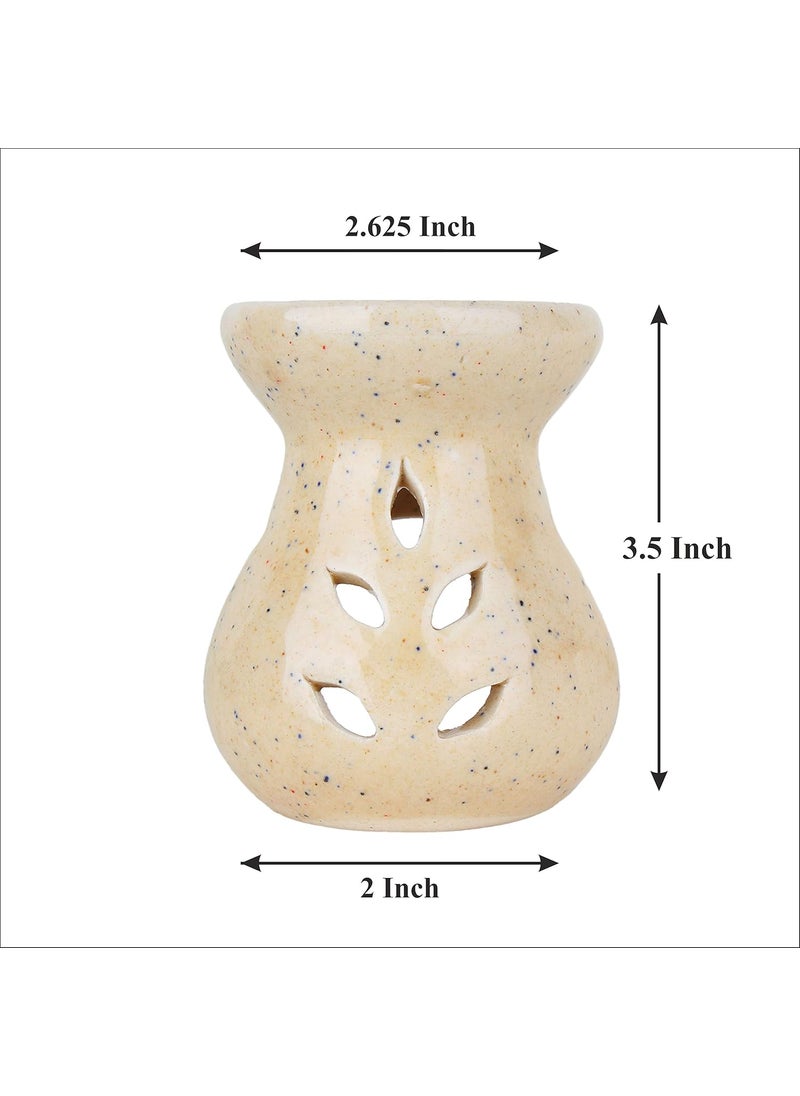 ASIAN AURA Asian Aura Ceramic Aroma Oil Burner Tea Light Candle Diffuser Oil Warmer for Home Fragrance with 1 Tea Light Candle and 2 Aroma Oils English Lavender Rosy Romance Fragrance 10ml Each  - Image 4