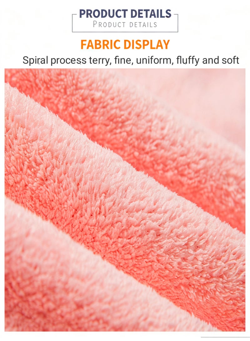 Baraka 3-Piece Set Microfiber Hair Drying Towel Set With Button, Super Absorbent, Quick-Drying, Suitable For Hair Washing, Beauty, Makeup, Applicable To All Hair Types - Pink/Blue/Gray. - Image 4