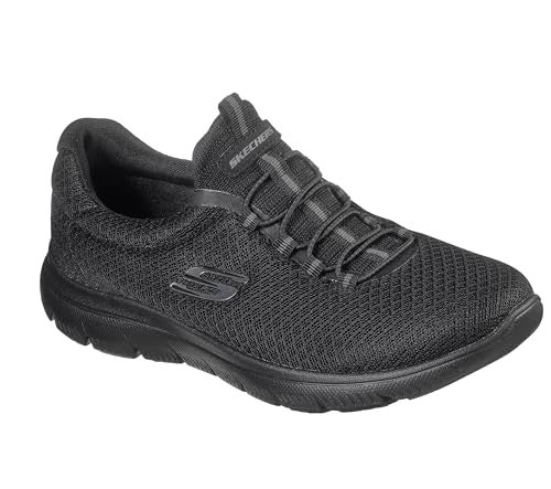 Skechers womens Summits Sneaker, Black, 7.5 Wide US - Image 3