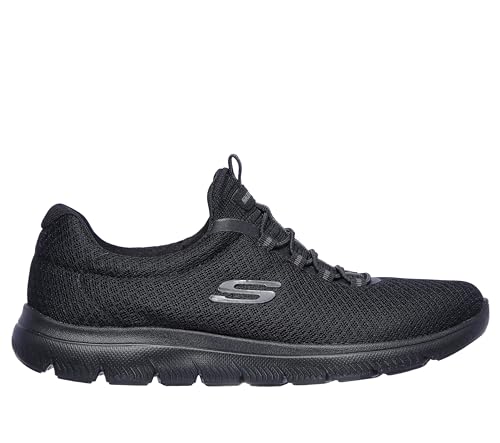 Skechers womens Summits Sneaker, Black, 7.5 Wide US - Image 4