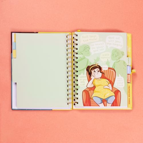 QWIRK Pregnancy Journal Gift Set - 280-Page Guided Memory Book with Stickers, Mood Cards & Wooden Frame - Baby Swaddle, Milestone Tracker & Keepsake Kit for Expecting Moms - Image 3