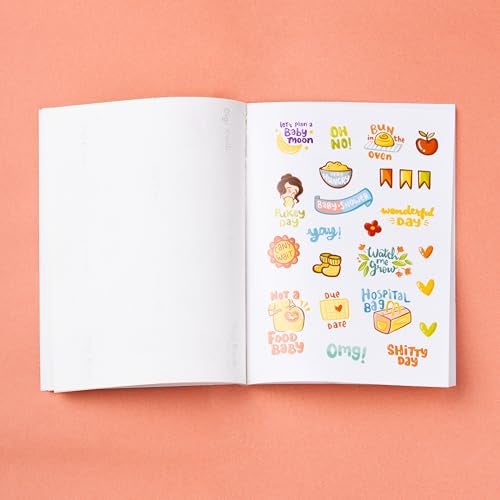 QWIRK Pregnancy Journal Gift Set - 280-Page Guided Memory Book with Stickers, Mood Cards & Wooden Frame - Baby Swaddle, Milestone Tracker & Keepsake Kit for Expecting Moms - Image 4