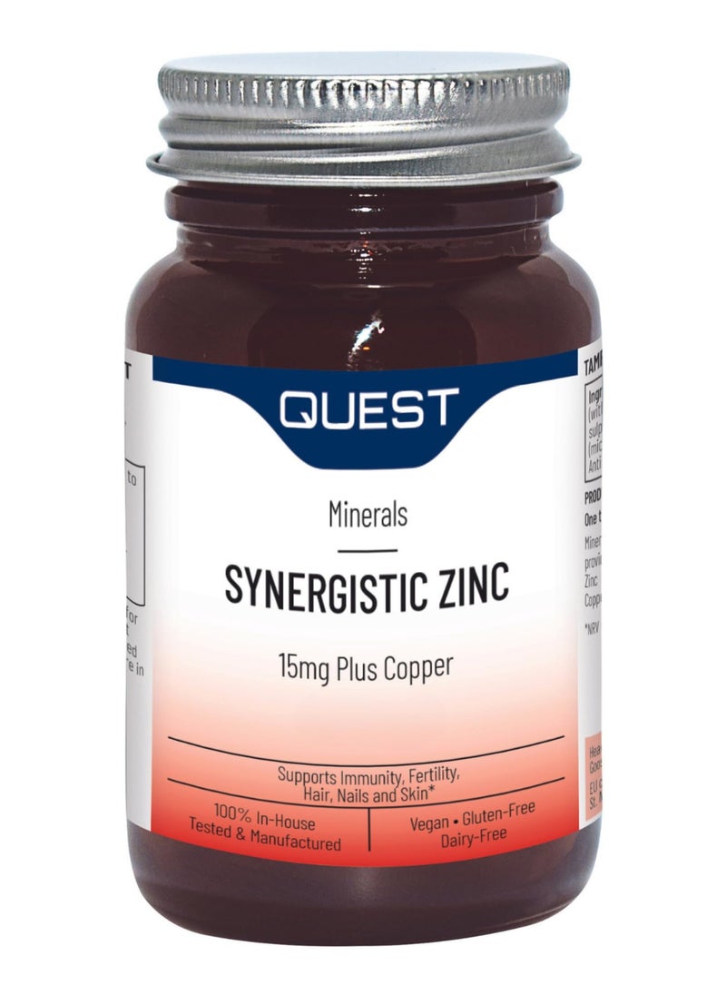 Quest Synergistic Zinc 15MG plus Copper Tablets 30's  - Image 1