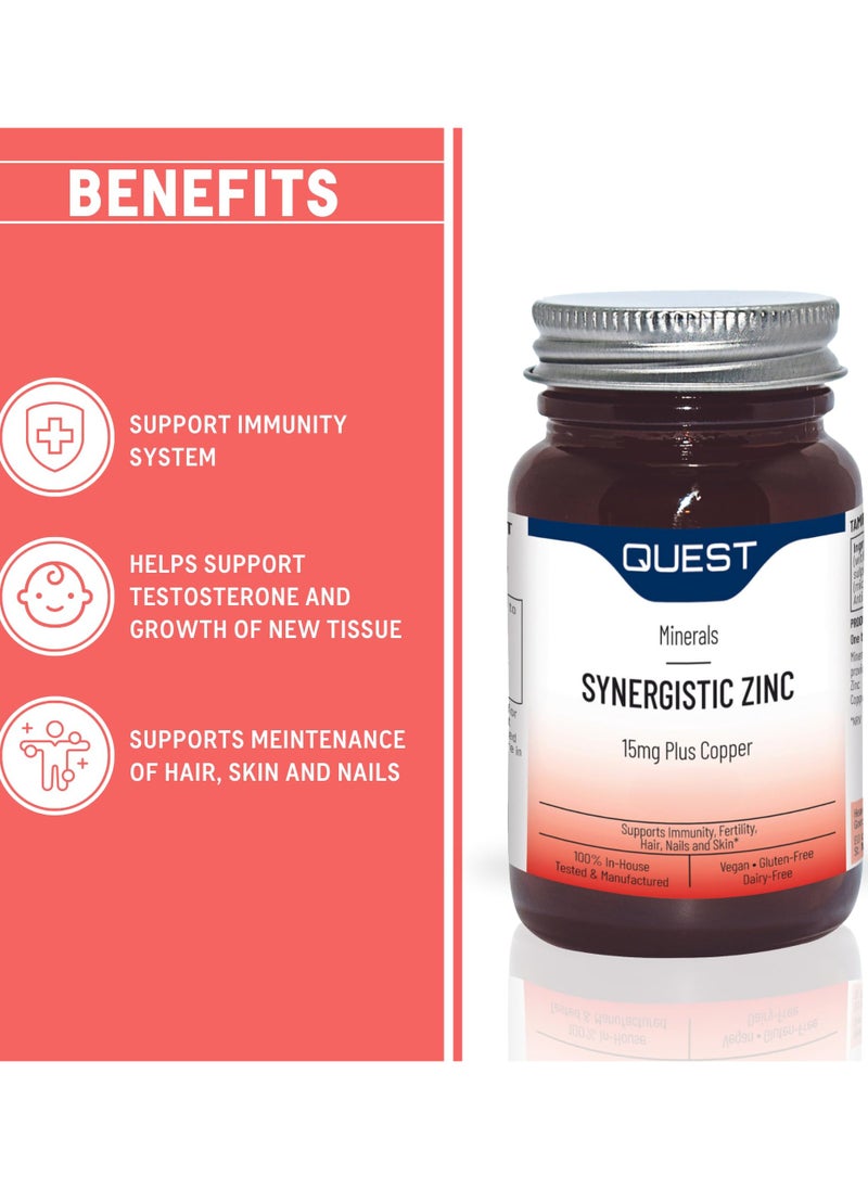Quest Synergistic Zinc 15MG plus Copper Tablets 30's  - Image 2