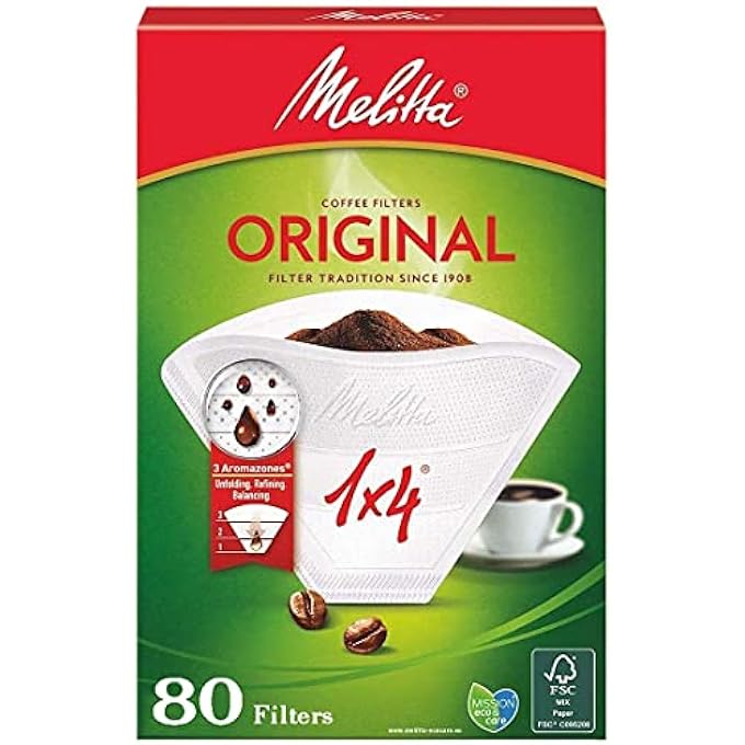ريحني فلتر القهوة الأصلي Melitta 1X4 فلاتر 80 - Image 1