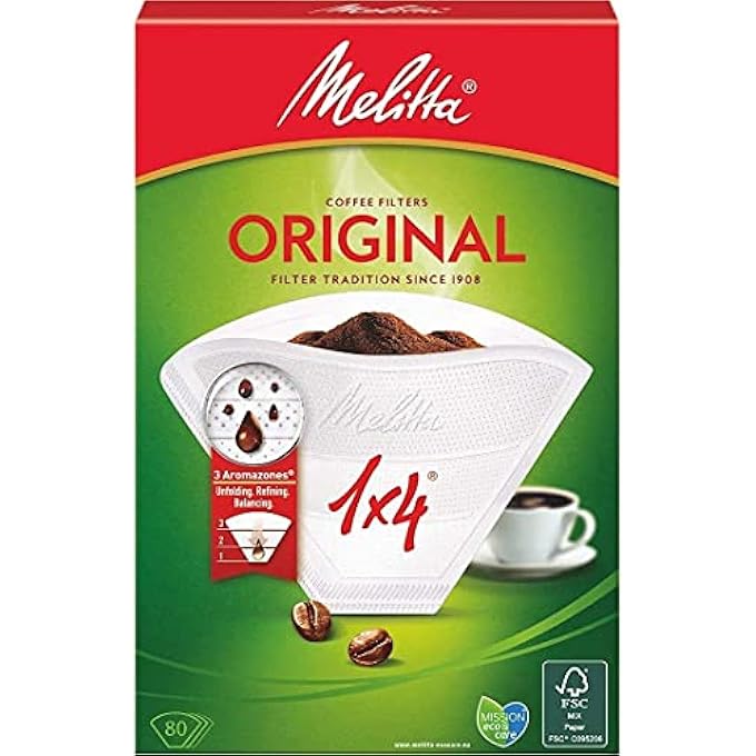 ريحني فلتر القهوة الأصلي Melitta 1X4 فلاتر 80 - Image 3