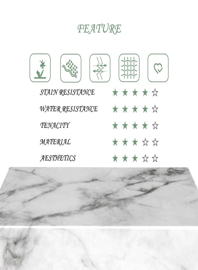 ggaimwf مفرش طاولة مستطيل من الرخام الأبيض بتصميم تجريدي، مقاس 60 × 102 بوصة، قابل للغسل، متين، مناسب للمطبخ والبوفيه والحفلات والفناء والديكور المنزلي. - Image 5