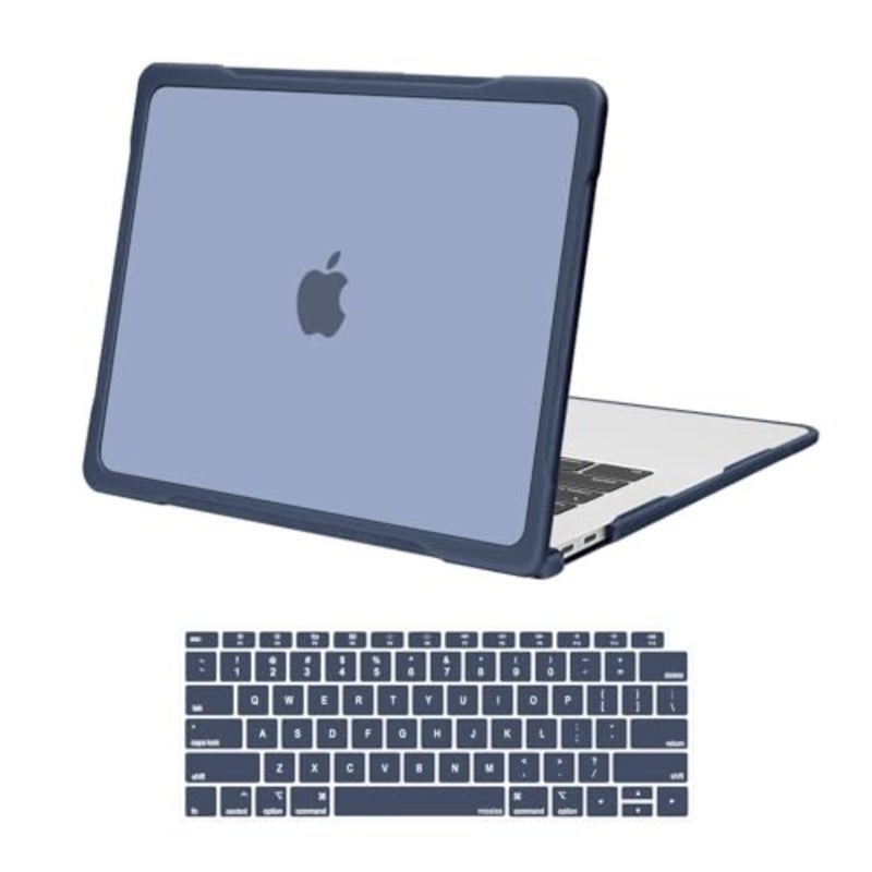 Compatible with MacBook Air 13 inch Case 2022 2021 2020 2019 2018 A2337 M1 A2179 A1932, Soft TPU Bumper Anti-Fingerprint Plastic Hard CaseKeyboard Cover for MacBook Air 13.3 - Image 1