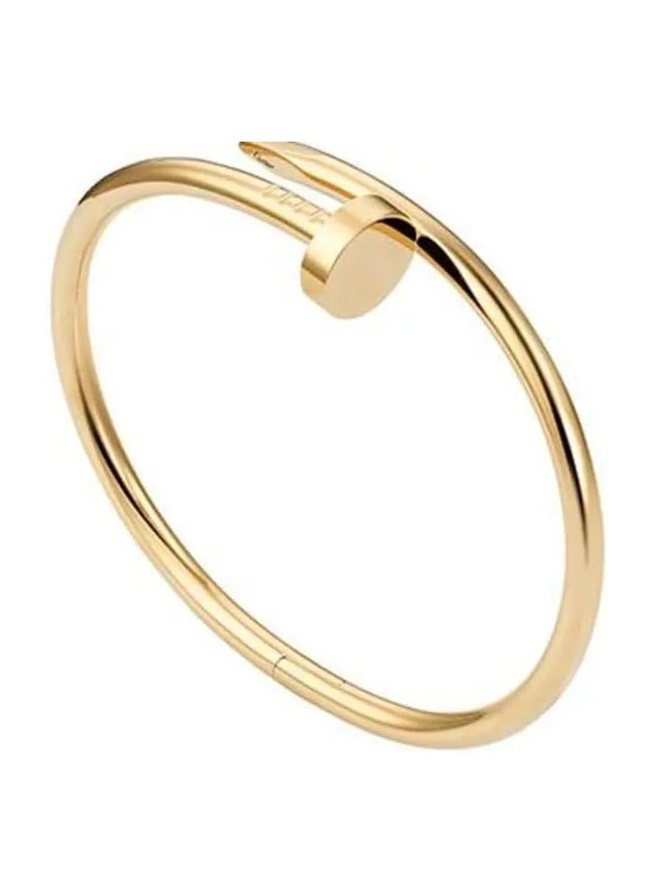 Classic 18K Gold Nail Bracelet, Open Cuff Bracelet for Women, Exclusive Fashion Gift for Stylish Women and Men - Image 1