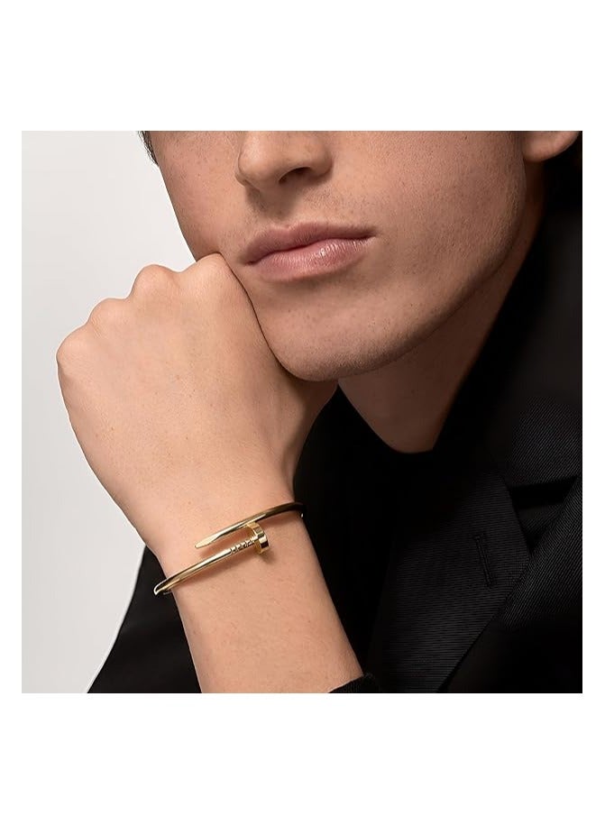 Classic 18K Gold Nail Bracelet, Open Cuff Bracelet for Women, Exclusive Fashion Gift for Stylish Women and Men - Image 5