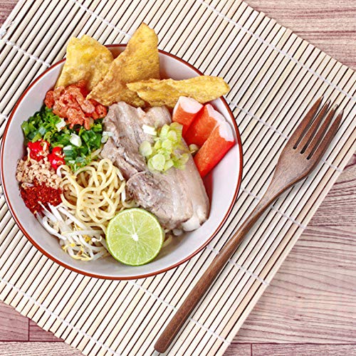 findTop 8 Pack Wooden Forks, findTop 9 Inch Long Handle Reusable Japanese Style Handmade Kitchen Utensil Wood Forks for Pasta, Fruit, Salad, Noodles - Image 4