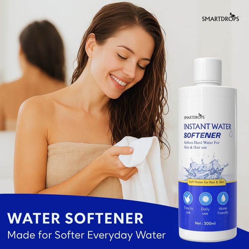 Smartdrops Instant Water Softener | Hard Water Solution for Hair Fall & Skin Dryness | Disables Hardness & Maintains pH Level | Makes Your Water Hair & Skin Friendly | Water Softener for Bath, 300 ml (Pack of 1) - Image 4
