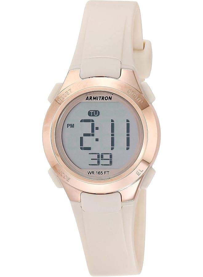 Armitron Women's Digital Chronograph Blush Pink Resin Strap Watch 45 7135Pbh Blush Pink Rose Gold - Image 1