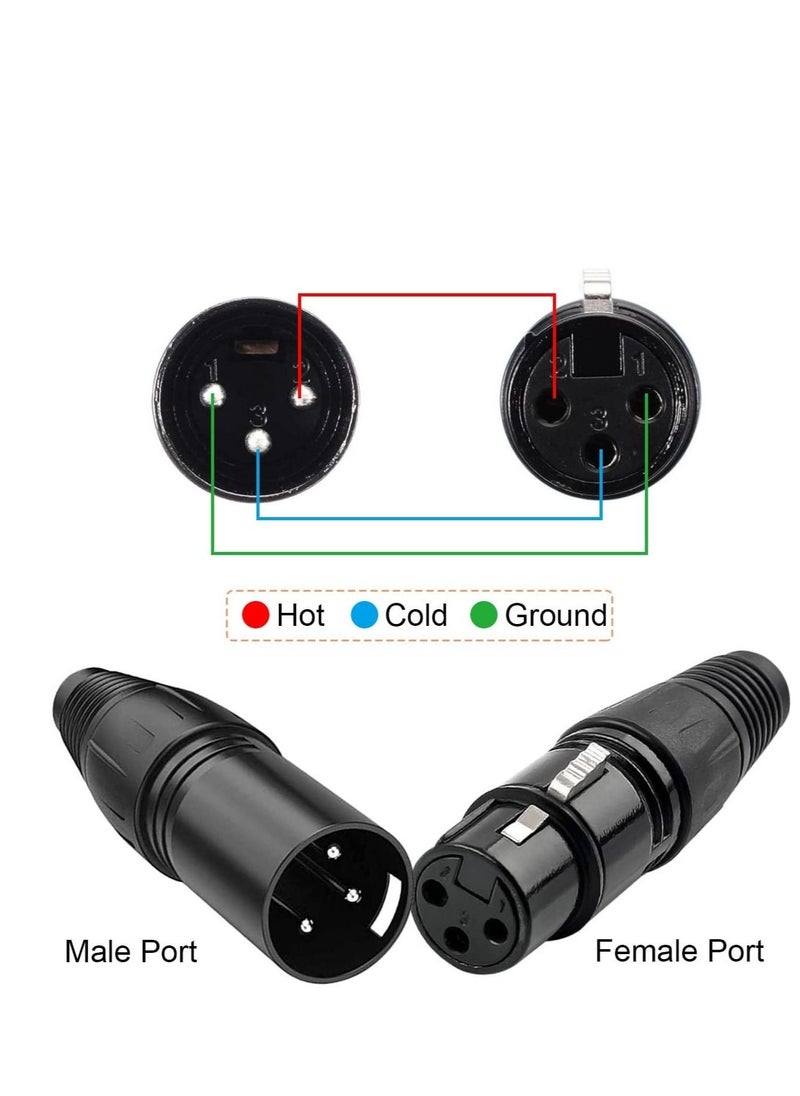 Generic - 10 PCS XLR Connector, 5 Male and 5 Female XLR Mic Microphone Connector, 3 Pins Ultra-Low Noise Microphone and High Conductivity Audio Socket - Image 1