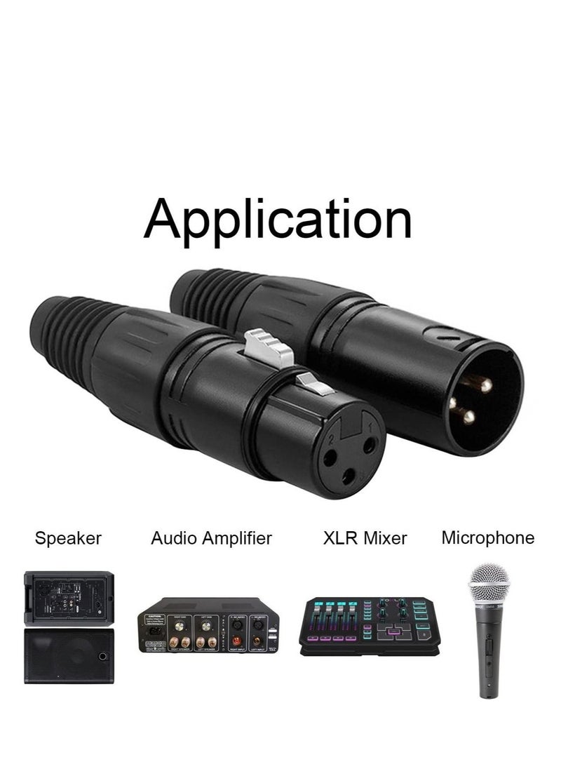 Generic - 10 PCS XLR Connector, 5 Male and 5 Female XLR Mic Microphone Connector, 3 Pins Ultra-Low Noise Microphone and High Conductivity Audio Socket - Image 1