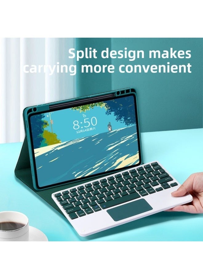 For Xiaomi Tablet 6Pro Bluetooth Keyboard Protective Cover POCO Upper Slot Huawei 11.5 Touch Backlight Keyboard Mouse-Color:[Ordinary] Qingshan Dai + Keyboard + Dark Green Dual-mode Mouse-Product Type:Huawei Matepad 11.5s (2024) - Image 3