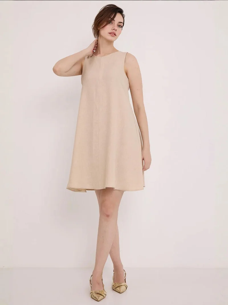 بيغ دارت فستان قصير مزخرف بياقة دائرية وسحاب