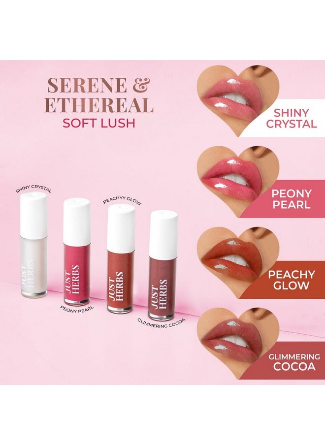 Just Herbs - 4 In 1 Lip Gloss For Women, Serum Infused Non-Sticky Glossy And Hydrating Lip Gloss 4G (Soft Lush) - Image 1