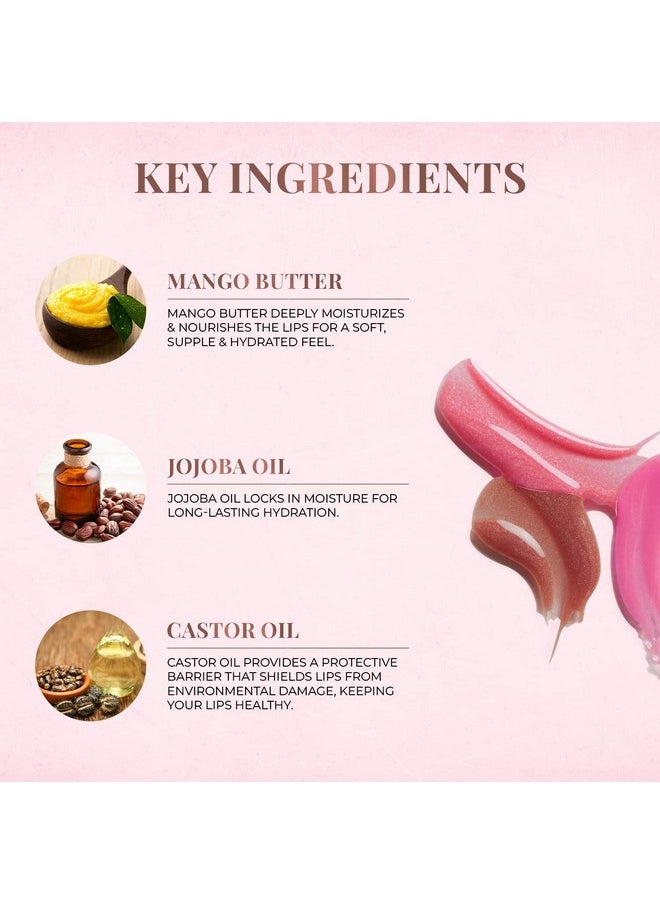 Just Herbs - 4 In 1 Lip Gloss For Women, Serum Infused Non-Sticky Glossy And Hydrating Lip Gloss 4G (Soft Lush) - Image 1