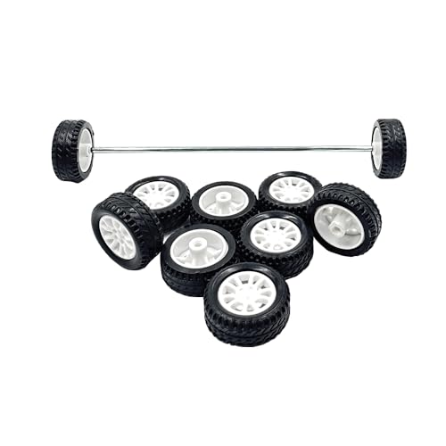 URIMPAVIDO 10PCS Small Toy Car Wheels 20mm Rubber Tire with 5PCS Shaft Round Axles for for DIY Model Toy RC Car Accessories 2X20MM - Image 5