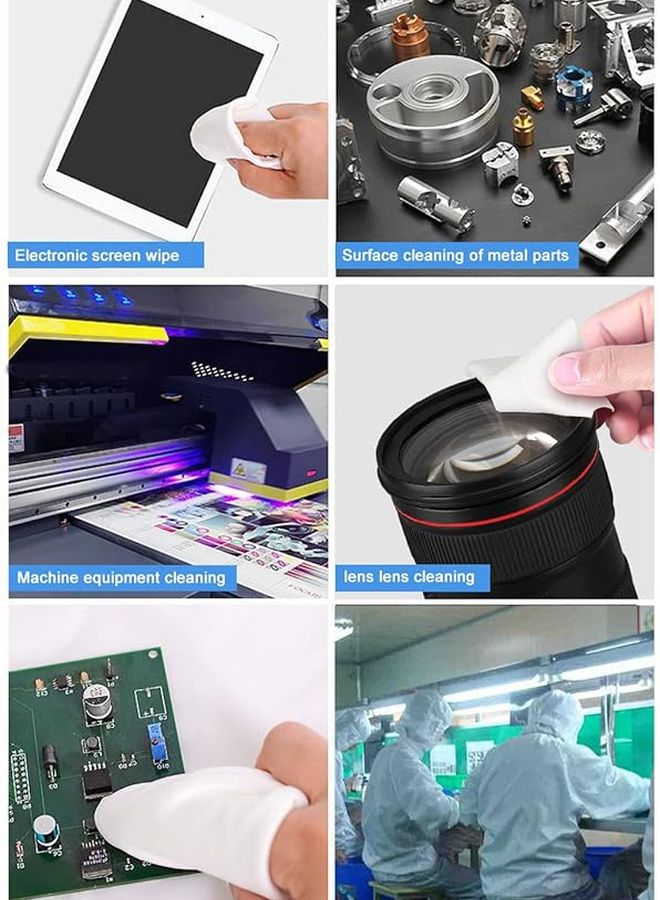 مناديل البوليستر لغرف التنظيف 200 قطعة امتصاص قوي خالية من الغبار للمختبرات والإلكترونيات والأدوية - Image 5