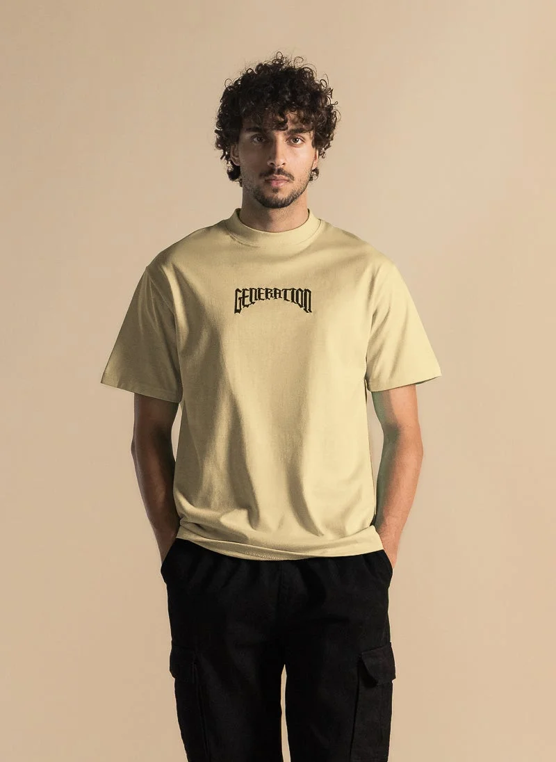 SHAPES CONTRAST PRINTED COTTON T-SHIRT