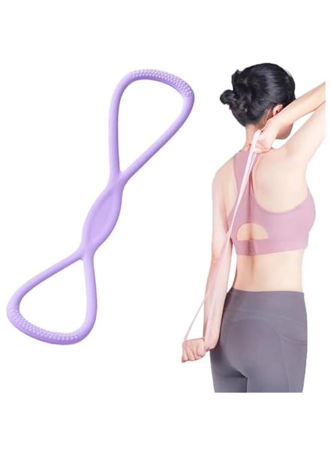 Generic - Figure 8 Resistance Silicone Tension Band with Handles for Women/Men, Fitness Band for Arm/Back/Chest/Shoulder/Legs/Yoga Stretching Exercise, Suitable for Home/Gym Workout - Image 1