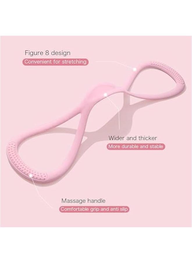 Generic - Figure 8 Resistance Silicone Tension Band with Handles for Women/Men, Fitness Band for Arm/Back/Chest/Shoulder/Legs/Yoga Stretching Exercise, Suitable for Home/Gym Workout - Image 1