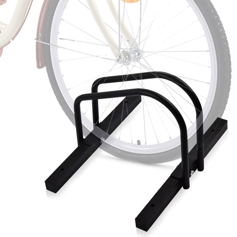 WALMANN Bike Floor Stand Steel Bike Parking Rack for 1 Bike 2228 Wheels Max Tire Width 21 Black