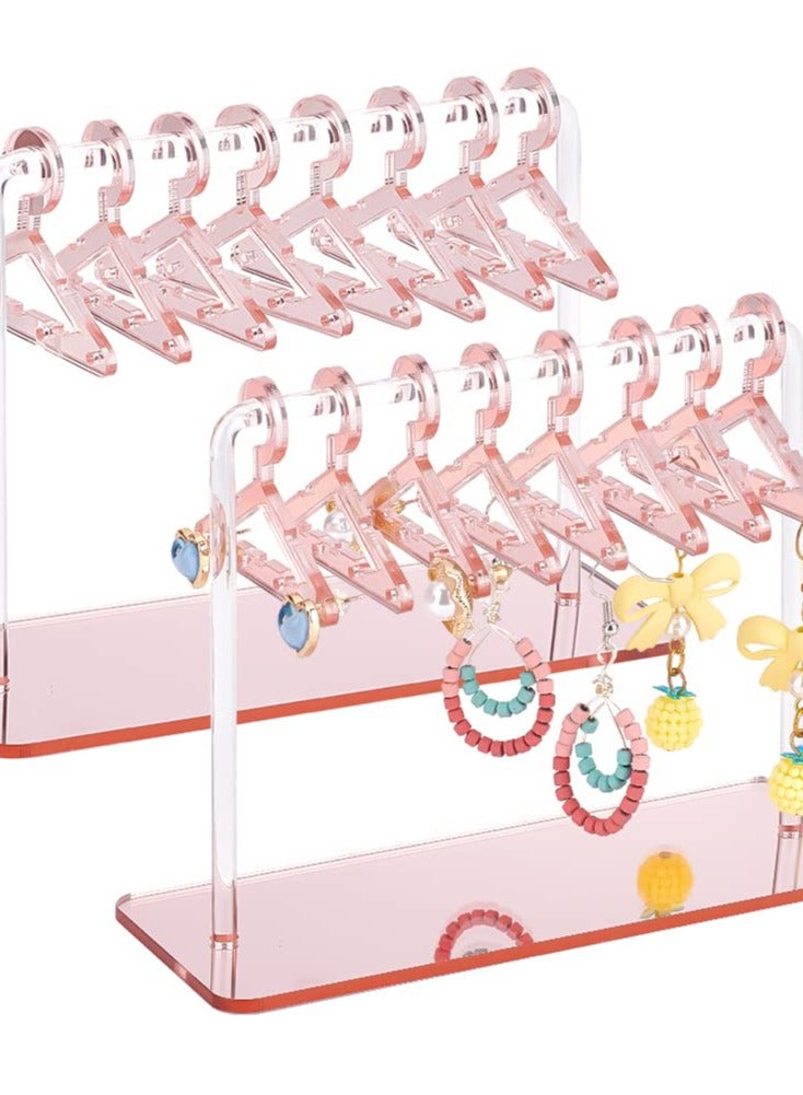 Excefore 2 مجموعة من حاملات الأقراط المصنوعة من الأكريليك، منظم معلق للأقراط لعرض المجوهرات والعرض الشخصي - 2.3 × 4.6 × 5.9 بوصة - Image 1