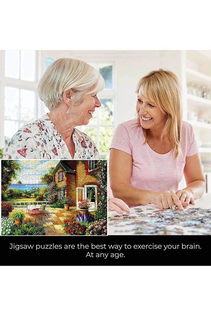 1000-Piece Jigsaw Puzzle, Beach Villa Scene Jigsaw Puzzle, DIY Toys for Creative Gift Home Decor, Challenging Mini Jigsaw Puzzle with Micro Pieces, Educational and Decompression Activity  for Adults & Teens - Image 4