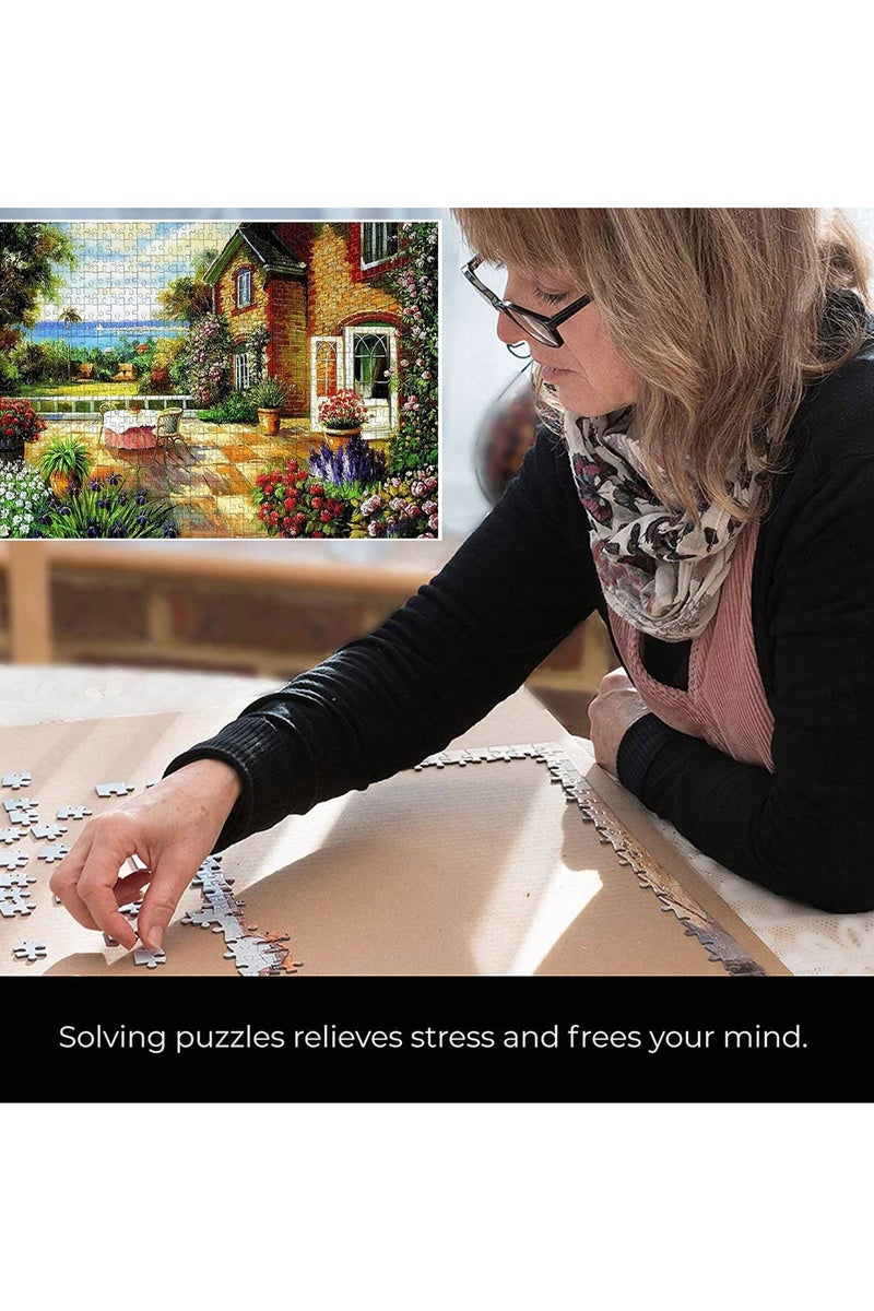1000-Piece Jigsaw Puzzle, Beach Villa Scene Jigsaw Puzzle, DIY Toys for Creative Gift Home Decor, Challenging Mini Jigsaw Puzzle with Micro Pieces, Educational and Decompression Activity  for Adults & Teens - Image 5