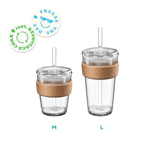KeepCup Cold Cup - Brew Cork Tempered Glass Ice Coffee Tumbler with Recovered Cork Band, Lid and Straw - 12oz (340ml) - Image 5
