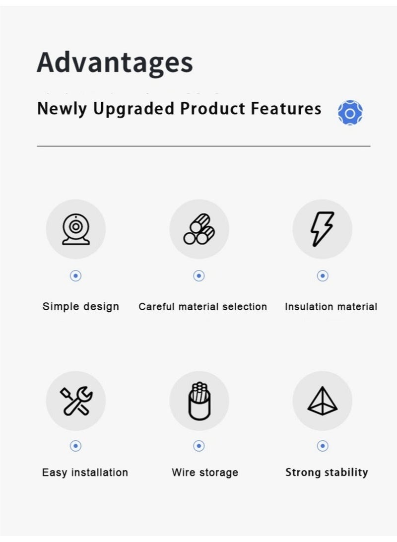 كلوزيلي حاملان لكاميرات المراقبة، حامل جداري بدون حفر لكاميرات الدوائر التلفزيونية المغلقة وكاميرات IP، حامل كاميرا للتثبيت على الحائط/السقف/الزاوية، قاعدة كاميرا من مادة ABS، سهل التركيب، متوافق مع سلسلة EZVIZ C6 C4 - Image 3