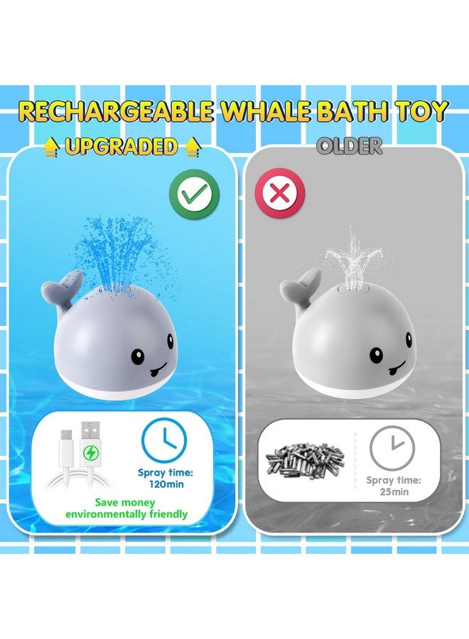 Gigilli Light Up Whale Bath Toys Sprinkler for Babies 6-12 12-18 Months or Kids Ages 1-3 2-4, Water Pool Bathtub Rechargeable Infant Toddler Bath Toys for 1 Year Old Boys Girls 1st Birthday Gifts - Image 3