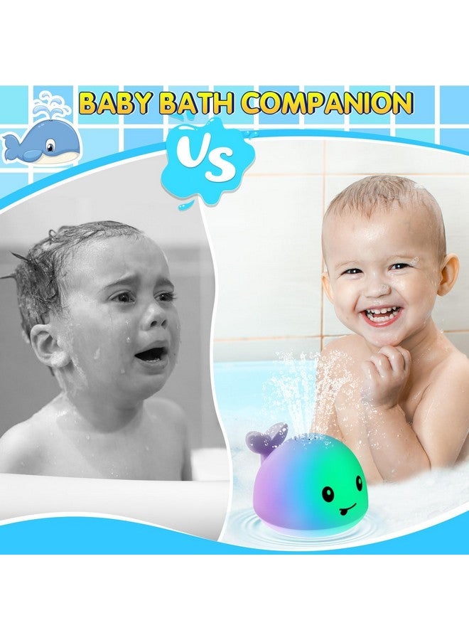 Gigilli Light Up Whale Bath Toys Sprinkler for Babies 6-12 12-18 Months or Kids Ages 1-3 2-4, Water Pool Bathtub Rechargeable Infant Toddler Bath Toys for 1 Year Old Boys Girls 1st Birthday Gifts - Image 4