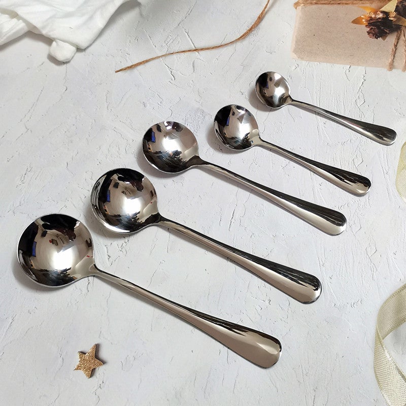 general 410 Stainless Steel Long Handle Round Spoon for Western Food Soup Coffee Stirring - Image 2