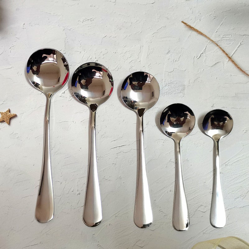 general 410 Stainless Steel Long Handle Round Spoon for Western Food Soup Coffee Stirring - Image 4