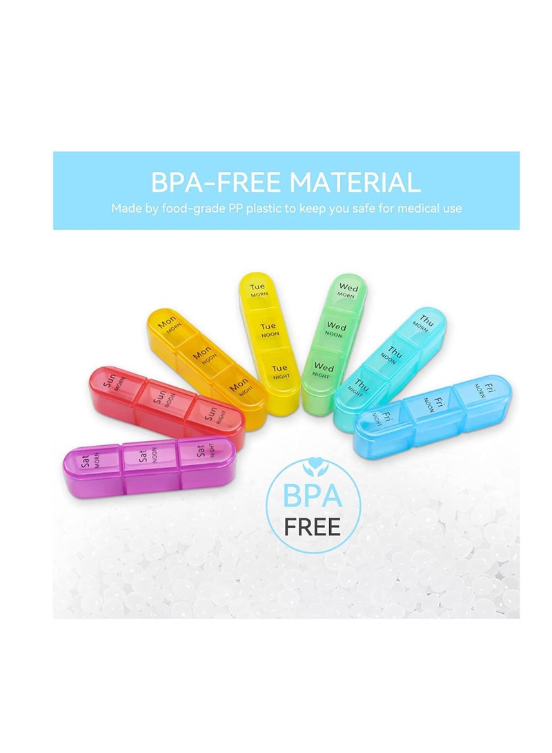 Generic Weekly Pill Organizer 3 Times A Day, 7 Day Pill Box Large Compartments Moisture-Proof Pill Case, Daily Portable Travel Morning Noon Evening Pill Container, for Fish Oils, Vitamins, Supplements  - Image 4