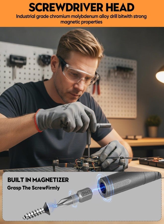 Saker 42-in-1 Magnetic Screwdriver Kit with Ratchet T Handle Multi-Bit Tool Set for Christmas Gifts Home, Computer, Bicycle, Furniture, and DIY Projects Dark Orange - Image 4