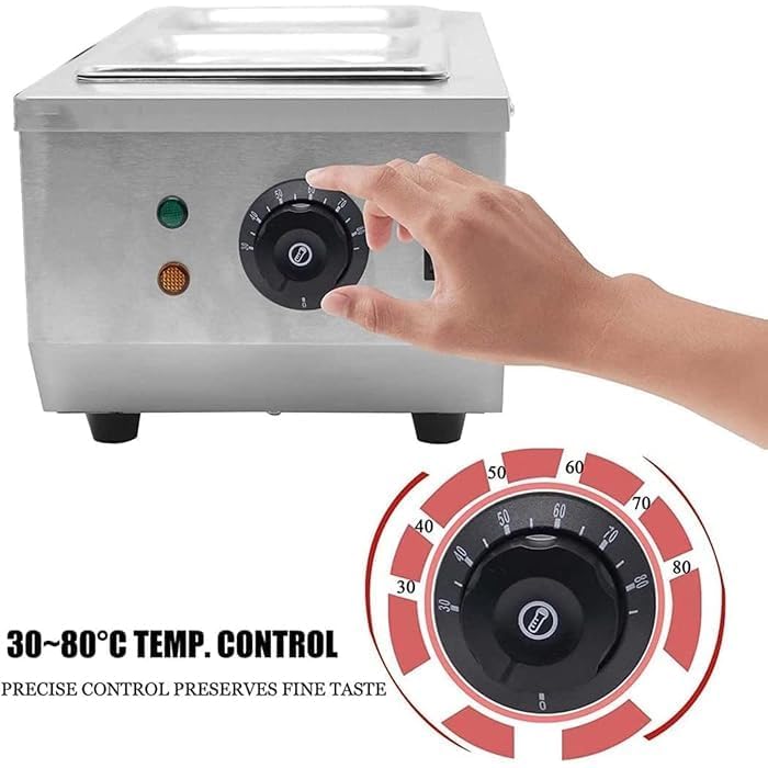 MAZORIA جهاز إذابة الشوكولاتة الكهربائي مع تحكم في درجة الحرارة | وعاء إذابة الشوكولاتة لتذويب الشوكولاتة، الجبن، الكريمة وغيرها للمنازل، المقاهي، المخابز، والمطاعم. (2 وعاء) - Image 4