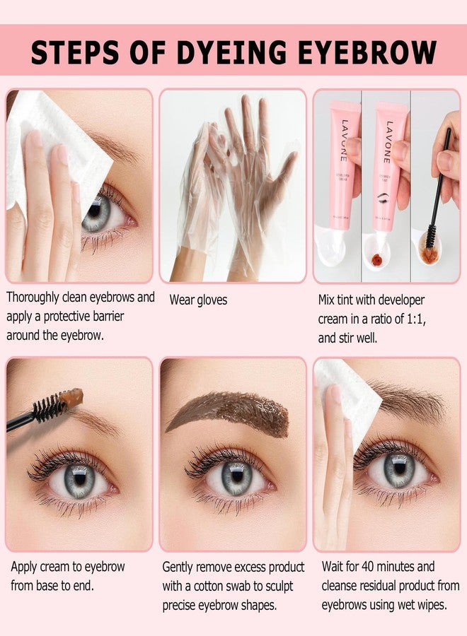 LAVONE Eyebrow Color Kit with Brow Color & Eyebrow Pencil, 2-in-1 Natural Effects Eyebrow Makeup Set, Easy & Safe to Use 10ml - Dark Brown - Image 5