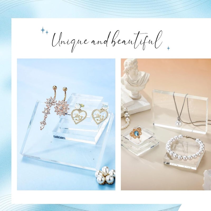 Marsui 10 Pcs Acrylic Cubes for Display Product Photography Props Transparent Acrylic Block Set for Boutique Jewelry Cosmetic Crafts Closet Show - Image 5